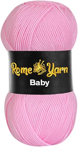 Baby Wolle (#3 DK) Leichtes Kammgarn Babygarn, Strickgarn Baby Best uni Babywolle, Antipilling Strickwolle Häkelwolle Acrylgarn zum Stricken und Häkeln (1 Knäuel, 782 Rosa)