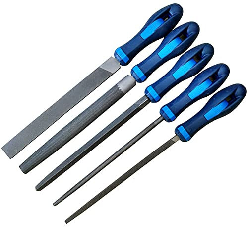 ZPECIAL Handwerkzeug-Sets, Metallfeilen-Set, 5-teiliges Kohlenstoffstahl-Feilen-Set, Holzfeilen-Set for Metall, Holz, Schmuck, Modellbau (Größe: 360 mm)
