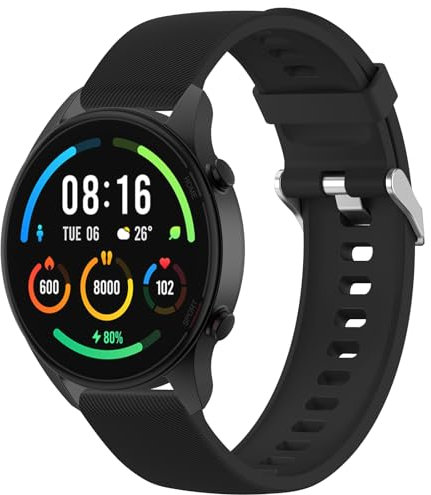 Tobfit Cinturino per Xiaomi Mi Watch/Xiaomi Watch S1/ Watch S1 Active/Watch S3/ Watch 2, 22mm Cinturino in Silicone per Xiaomi Mi Watch Color Sport per Uomo e Donna (Nero)