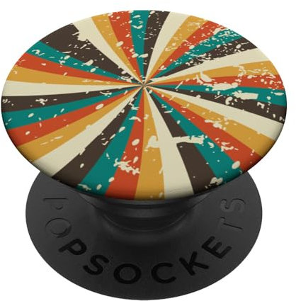 Abstrakte Retro Vintage Sonne Nostalgische 70er Jahre Stil Telefon Druckknopf PopSockets mit austauschbarem PopGrip