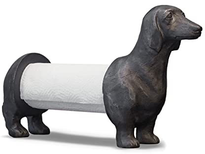 Synovana Wiener Papierhandtuchhalter im Vintage-Stil, Dackel-Motiv, freistehend, Tier-Toilettenpapierhalter für Küche, Arbeitsplatte, Heimdekoration