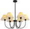 KCO Lighting Modern Farmhouse Kronleuchter Schwarz Sputnik Kronleuchter Leuchte Weiß Stoff Kronleuchter Deckenleuchte Vintage Plissee Kronleuchter Traditionelle Kronleuchter für Esszimmer