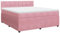 vidaXL Boxspringbett, Doppelbett mit Matratze Matratzenauflage, Bettgestell mit Lattenrost Kopfteil, Polsterbett Bett für Schlafzimmer, Rosa 180x200cm Samt