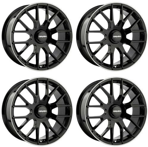 4x Carmani Felgen Alufelgen 19 Hugo 9,0x19 ET43 5x112 black lip polish kompatibel mit Skoda Enyaq