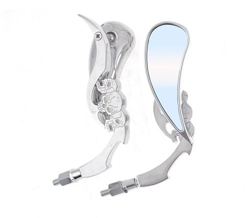 A ABSOPRO 2 x Design Totenkopf Rückfahrkamera Blue Spot Spiegel, für Motorrad de Artikelaustausch