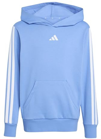 adidas Unisex Kids ESSENTIALS 3 STRIPES HOODIE, blue fusion/white, 7-8 Years