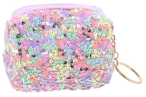 COLLBATH Mini Porte-Monnaie À Paillettes Porte-clés Petite Pochette Portefeuille pour Femme Accessoire De Mode