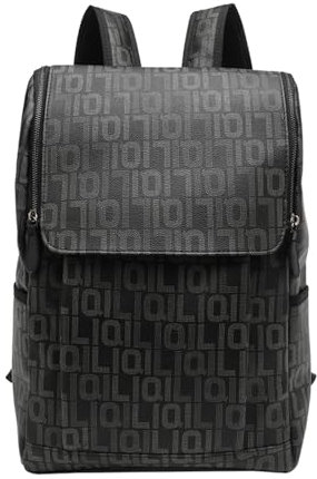 Lizbin mochila para laptop, mochila de viaje vintage, bolsa de trabajo, mochila de piel sintética para hombres y mujeres, mochila con compartimento para laptop