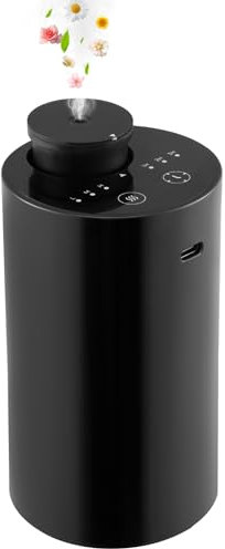 Waterless Diffusers Essential Oils Nebulizer, Essential Oil Nebulizer Aroma Diffuser for Home, USB Battery Mini Atomizing Diffuser for Car Home Room Office,1/2/3H/Continous Mode,3 Mist Levels (Black)