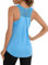 Terecey Damen Sporttop Yoga Tank Top Sommer Leichte Workout Running Laufen Oberteil Ärmelloses Mesh Zurück Sportshirt, Himmelblau L