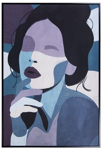 CUADRO LIENZO MARCO MADERA NEGRA 80X120CM ROSTRO_EXT:82,6X4,3X122,6CM