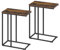 WOLTU Beistelltisch 2er Set Kaffeetisch Couchtisch Sofatisch Nachttisch Betttisch Laptoptisch, Gestell aus Metall, Tischplatte aus Holz,45x25x63,5cm(BxTxH),Rustikales Braun + Schwarz,TSG17vbn-2