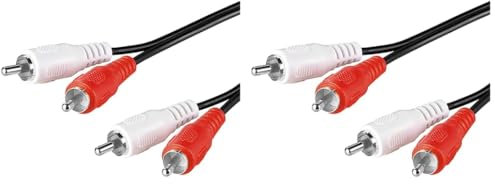 goobay 50028 Câble de Connexion Stéréo 2 x Cinch, 1.5m Longueur de Câble (Lot de 2)