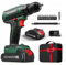 Trapano Avvitatore Batteria, Avvitatore a Batteria, 20V, 2 Velocità, Trapano a Batteria Max 42Nm, 25+1 Coppia Trapani Avvitatori Elettrico, 2.0Ah, Mandrino 10mm, LED Luce, per Riparazioni e Fai da te