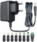 Adaptateur d'alimentation 9 V 0,5 A 4,5 W 1,8 m, Adaptateur de Commutation CA CC (entrée 100-240 V, Sortie 9 V 0,5 A), Prise de transformateur à Montage Mural avec 8 Prises interchangeables