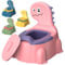 Potty Training Toddler Toilet,Baby Potty Chair for Kids Boys Girls,Dinosaur Portable Potty Toddlers Toilet Seat Potties Trainer with Lid Splash Guard Non-Slip Removable Bowl for 1-6 Year Old, (Pink)