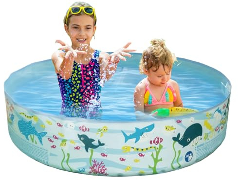 Faltbare Schwimmbecken, Kinderpool, Nicht Aufblasbares Schwimmbecken Für Kinder Und Erwachsene Im Freien, Runder Prism-Pool, 120x25 cm