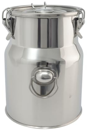 Hpngal Stainless Steel Jug 1.32 Gallon Can with Lid, Metal Container Large Capacity Milking Pail for Goats, Food Grade for Cow or Home Use