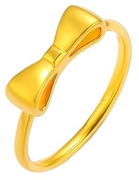 Hoisy 24K Gelbgold Verlobungsring Damen Gelbgold 999 Hochzeit Ringe Damen 57 Ring Knoten