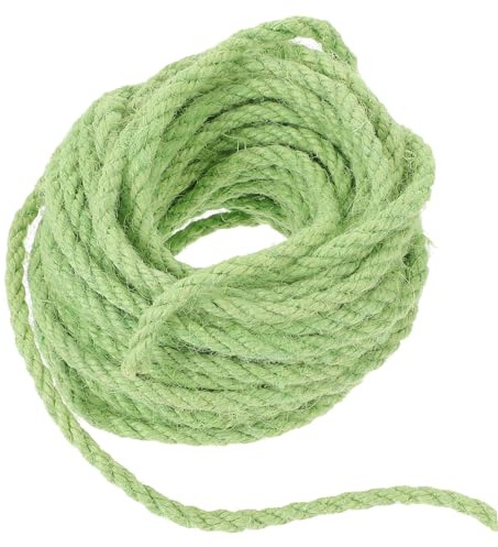 Grünes Katzenkratzbaum Sisalseil 10m 4-6mm Gedreht | Natürliche Sisalfaser, 1 Packung, für Kratzstämme, Pflanzenbinden und Bastelprojekte