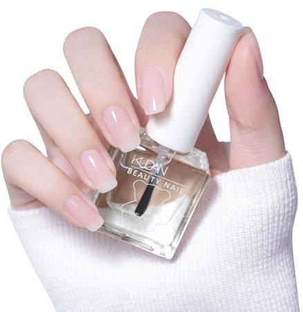 Water Based Clear Nail Polish - 2 In 1 Base Coat & Top Coat Nail Varnish, Quick Dry Nail Top Coat, Long Lasting Glossy Clear Nail Polish Strengthening, No Need Nail Lamp DIY Manicure