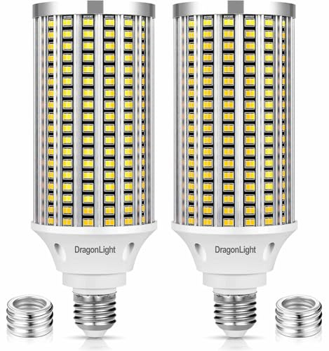 DragonLight 50W Superhelle Mais Licht LED Glühbirnen(Ersetzt 350Watt) - E27/E40 Edison LED Lampe - 3000K Warmweiß 6,000LM für gewerbliche Beleuchtung - Garage Werkstatt Büro Hof(2er-Pack)