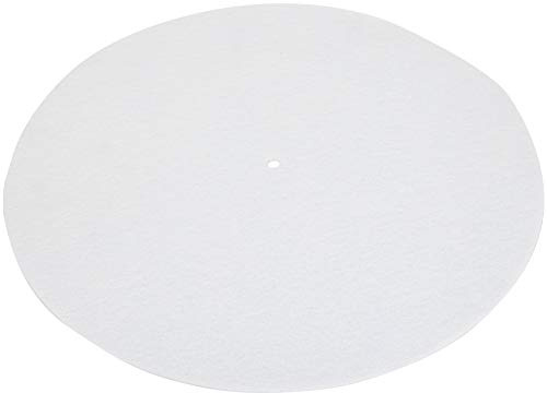 Cryfokt Plattenspieler-Plattenmatte, Anti-Vibrations-Wolle, Audiophile Unterlage für Schallplattenspieler, Exquisite Verarbeitung für Optimale Wiedergabe, Kompatibel mit Allen Plattenspielern (WHITE)