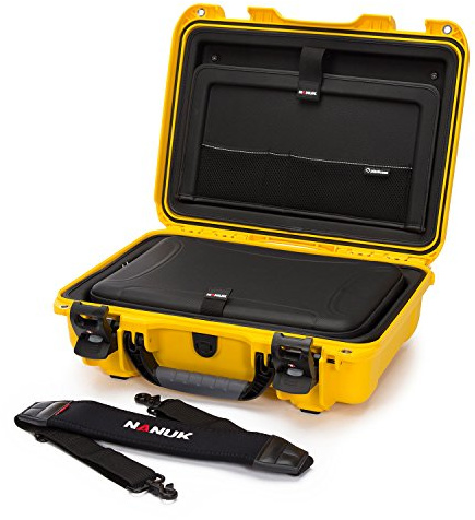 Nanuk 923 Wasserdichter Hartschalenkoffer Mit Laptop-Kit, mit Riemen (TSA-Verschlüsse) - Gelb