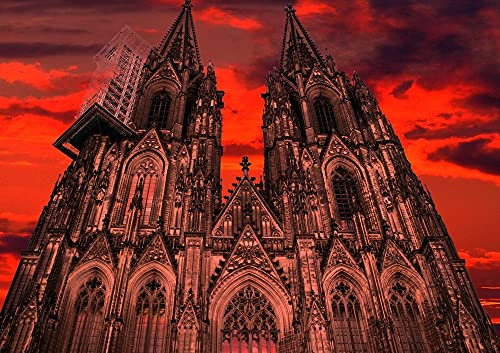 HANSEPUZZLE 57651 - Kölner Dom Puzzle 130 Teile | Religion Puzzle mit hochwertiger Puzzle Aufbewahrung: Kartonbox und wiederverschließbarem Beutel | Puzzle-Maße: 28,7 x 20 cm