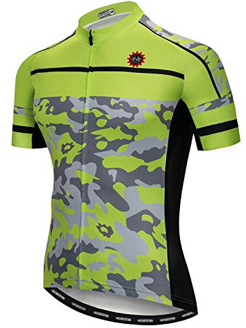 Radfahren Jersey Männer Mountainbike Trikot Full Zip Fahrrad Shirt Laufende Top Road MTB Kleidung Grün Größe L