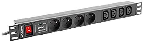 Lanberg PDU-04E04I-0200-BK Stromverteilereinheit 4 AC-Ausgänge 1U schwarz