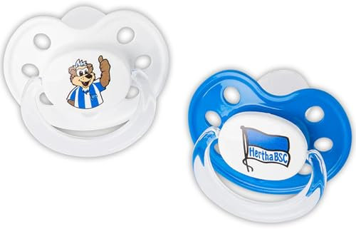 Hertha BSC Berlin Schnuller 3-24 Monate Silikon 2er Set Beruhigungssauger HBSCB