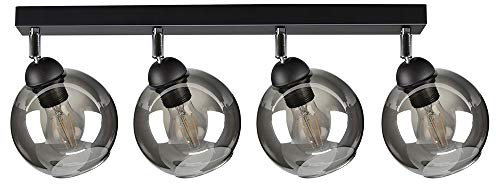 FKL DESIGN Home Deco Deckenlampe Pendellampe Hängelampe Wandlampe Tischlampe Leuchte Pendelleuchte Kugel Schwarz Grau Weiß Lampe aus Serie N100 verschiedene Varianten (N100-BG4)