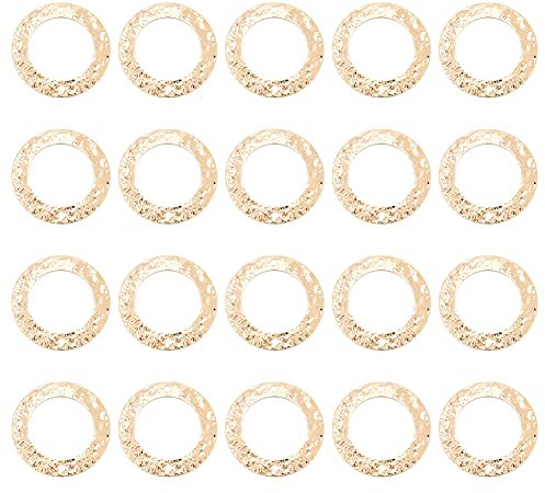 BENECREAT 20PCS 18 Karat vergoldete Verbindungsringe Messingring Schmuckverbinder für Armbänder Halskette DIY Herstellung, 21mm Durchmesser