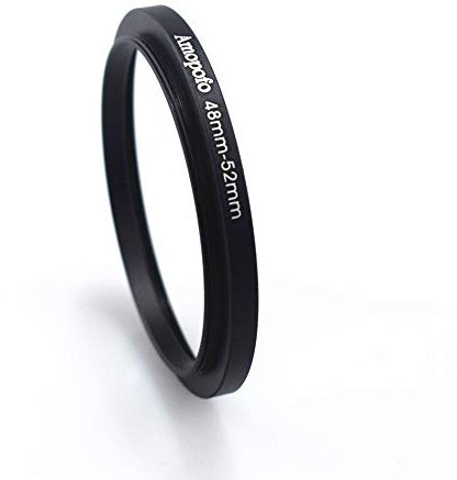 48 mm bis 52 mm Kamera-Filterring, kompatibel mit Allen 48 mm Kameraobjektiven oder 52 mm UV-CPL-Filterzubehör, 48-52 mm Kamera-Step-Up-Ring