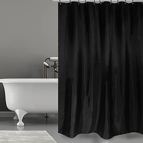 MSV Anti-Schimmel Duschvorhang - Anti-Bakteriell, waschbar, wasserdicht, Polyester, 180x200cm Schwarz