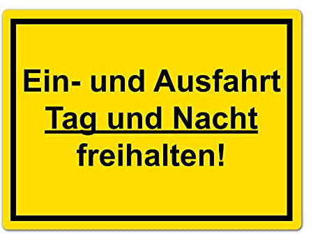 XXL Einfahrt und Ausfahrt freihalten Schild 40 x 30 cm aus stabiler PVC Hartschaumplatte 5 mm mit UV-Schutz von STROBO