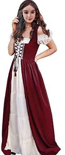 Aibaowedding Renaissance Kleid Damen Mittelalter Kleid Mittelalter Kostüme Damen(bur,l/XL)