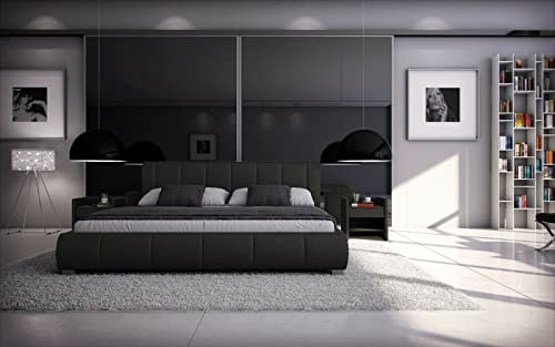 Sedexx Polsterbett Luna 160x200 cm Doppelbett Kunstleder schwarz