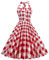 Wellwits Robe vintage des années 50 à pois pour femme, Rouge à carreaux, 36-38