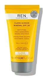 REN Clean Skincare - Protection Solaire Matifiante Visage SPF 30 - Format Mini 10 ml