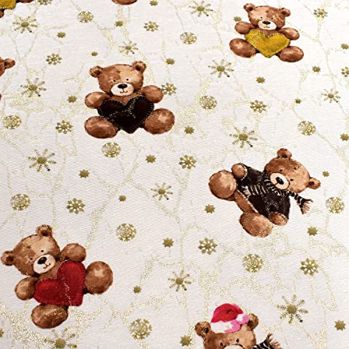 MAGAM-Stoffe Bisou Jacquard Dekostoff Oeko-Tex Meterware 50cm (Teddy)