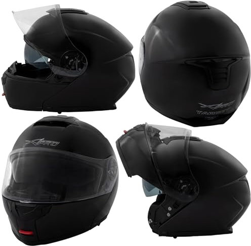 Casco Moto Modulare Touring Apribile Sport Visiera Parasole Nero L