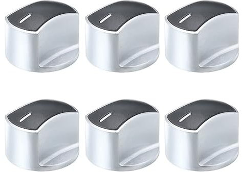 Gas Stove Knob,Control Knob 6Pcs Durable Stoves Oven Knobs Universal 6mm Stove Gas Cooker Oven Hob Control Metal Knobs Handle Adaptors Switch Cookware Parts