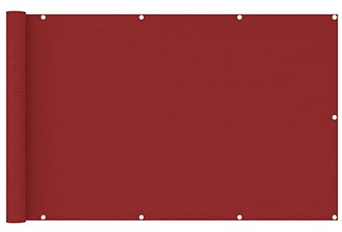 Bussandri Exclusive Brise-vue pour balcon en polyéthylène haute densité Rouge 120 x 600 cm