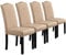 Yaheetech Chaises de Salle à Manger Lot de 4 Revêtement en Tissu Pieds en Bois Chaises de Salon avec Haut Dossier Chaises de Cuisine pour Maison Bureau Cuisine Bar Hôtel 45,5 x 62 x 103cm Kaki