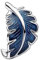 Femme Charms- Plume courbée bleue Argent Sterling 925 Pendentif avec Zircon Cubique pour Bracelet