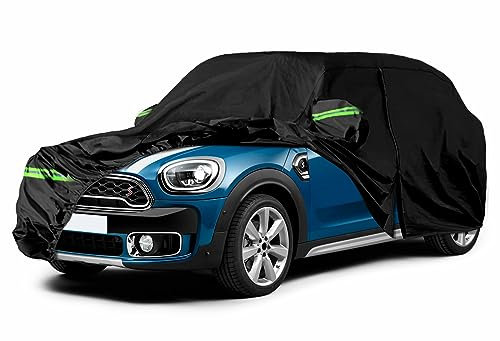 Autoabdeckung Passend für Mini Countryman F60(2017-2024), wasserdichte Vollgarage Autoplane mit Reißverschlusstür für Schnee, Regen, Allwetterschutz