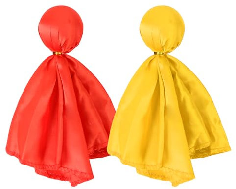 MIDELONG 2 Stück Elfmeterflaggen, Fußballflaggen, Herausforderungsflagge, Schiedsrichter-Flagge, Wurfflaggen, Sportfan-Set für Fußballspiele, Party-Zubehör (1 rot, 1 gelb)