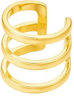 Brandlinger ® Ear Cuff Silber 925 (1 Stück). Ohrklemme gehämmert. Schmuck Damen vergoldet mit 18 Karat (Silber und Gold) für Frauen und Mädchen. Innerer Durchmesser 11,5mm